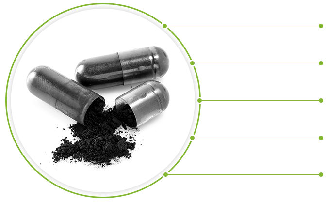 Infographic om produkten activated charcoal fran WeightWorld. Bilden innehaller en produktbild Infographic om produkten activated charcoal fran WeightWorld. Bilden innehaller en produktbild