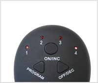 en narbild paden svarta kontrollpanelen pa en ab trainer. 8 pads abs stimulator. magtranare