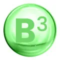 en gron bubbla med forteckningen for vitamin B3 mot en gron bakgrund