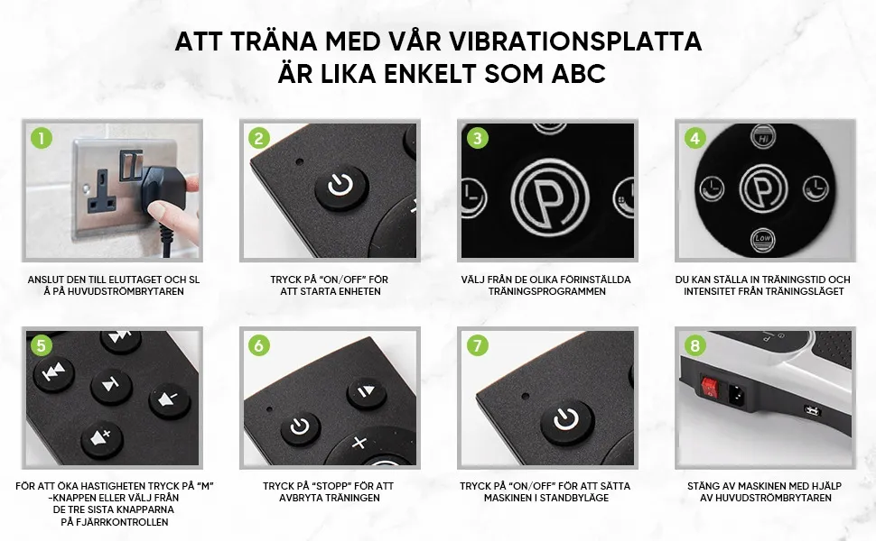 En vibrationsplatta för viktnedgång och muskeluppbyggnad