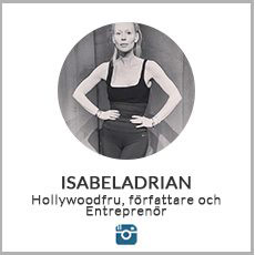 en liten instagrambild pa Isabela Adrian i svartvitt i traningaklader mot en vit bakgrund