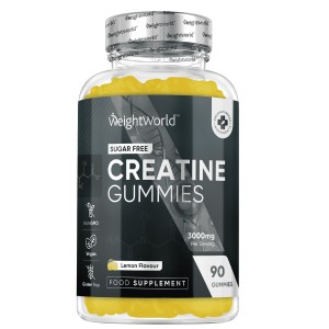 En burk med WeightWorlds Kreatinmonohydrat Vingummin