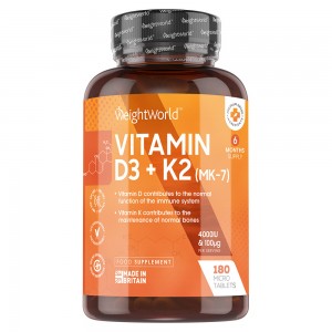 Vitamin D3 + K2 Tabletter Vitamin D3 + K2 Tabletter | Kosttillskott för bibehållandet av normal benvävnad och ett normalt fungerande immunsystem