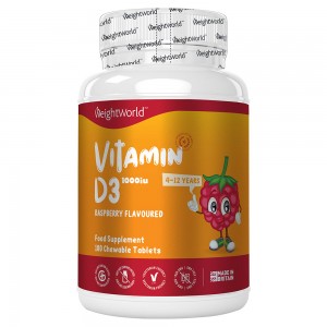 Vitamin D3 Tuggtabletter Vitamin D3 Tuggtabletter för barn | Kosttillskott för underhåll av skelett & leder och naturlig boost för immunförsvaret