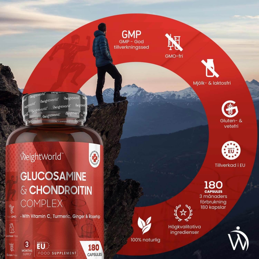 Glukosamin och kondroitin kapslarna är gluten och vetefri och är perfekt för att få hjälp med lederna och välmåendet