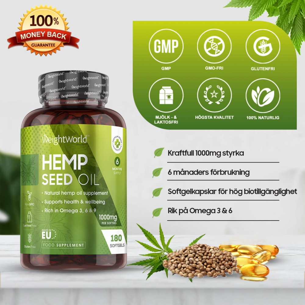 hemp seed oil softgels stödjer hälsa och välbefinnande