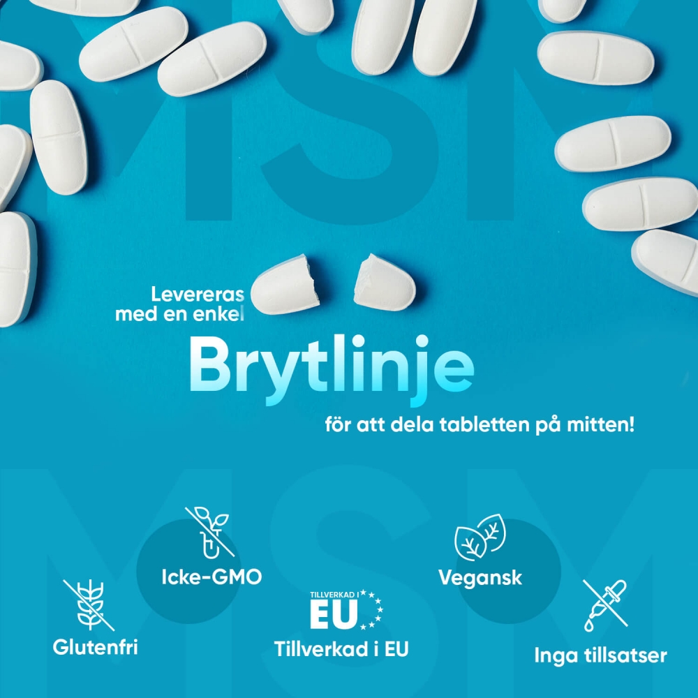 Köp MSM Tabletter med Cvitamin 2400 mg l För skelett och leder