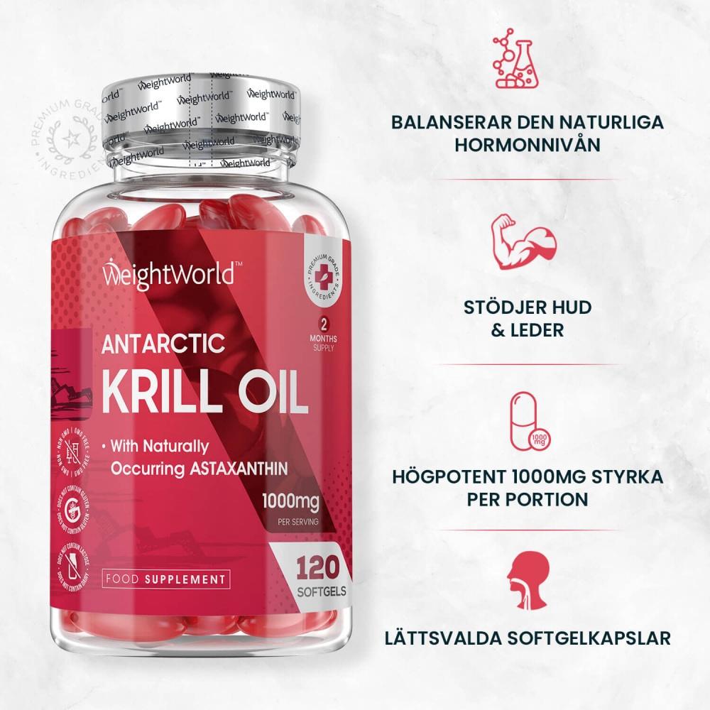 antarctic krill olja för hjärnkraft & blodtryck, hud och leder