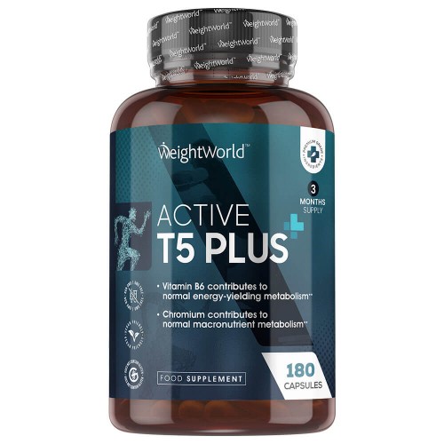 Active T5 Plus, 180 st - Koffeinpiller för fettförbränning & energi - Vegansk