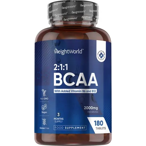 BCAA, 180 tabletter - Muskelbyggande tillskott med aminosyror