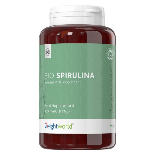 Bio Spirulina Algae kapslar- 4000mg - 375 spirulina tabletter med essentiella mineraler - Naturligt rent kosttillskott - Marknadsledande dagsdos