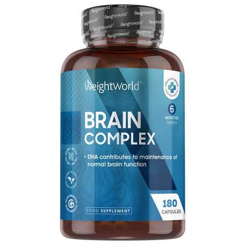 Brain Complex Koffeinpiller, 180 kapslar - Naturligt kosttillskott för hjärnan - Vegansk