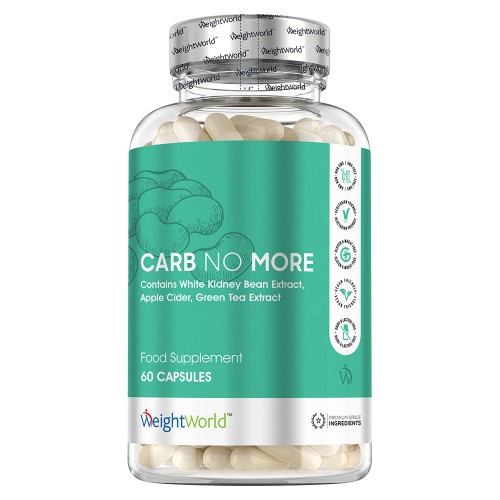 Carb No More – Naturligt kolhydratsblockerande kosttillskott med äppelcidervinäger som kan främja en hälsosam viktminskning – 60 Vegetariska Kapslar