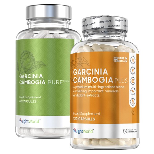 Garcinia Cambogia Pure & Plus Combo - 60 + 60 kapslar för 2 månaders bruk - Naturligt kosttillskott för viktminskning och aptitkontroll