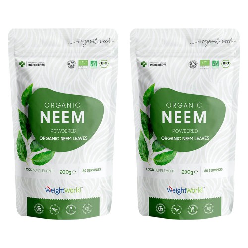Bio Neem Powder - Ekologiskt Neem pulver, Ayurvedisk superfood- Köp 2 Pack Spara 5%