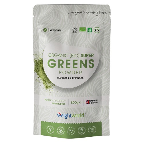 Ekologiskt Super Greens Pulver - Naturlig superfoodblandning för vikthantering & vitalitet - 200g
