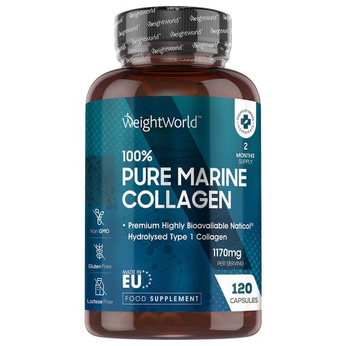 Marine Collagen 1170mg, 120 kapslar för 2 månader - anti-åldring kollagen tillskott