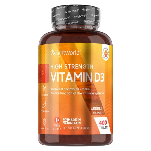 D3-Vitamin 4000IU, 400 tabletter för mer än ett års förbrukning - En förstklassig källa till kolekalciferol I Laktos- & Glutenfri I