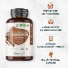 Det är en burk av Ceylonkanel på vänster sida och en lista av vad produkten är känd att stötta med