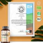 Bilden visar ett certifikat från Soil Association som beskriver hur WeightWorlds Ekologisk Gurkmeja kapslar uppfyller deras organiska standard