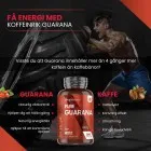 Bilden visar en burk på Guarana Kapslar från WeightWorld och information om att Guarana innehåller mer koffein än kaffe
