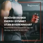 Bilden visar en person som tränar och håller i en burk Guarana Kapslar