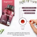 Visar text gällande WeightWorlds A vitamin tabletter om hur man tar tabletterna samt egenskaper. 