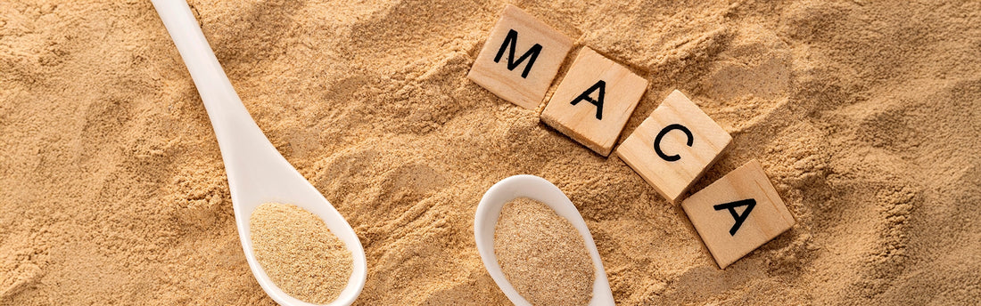 Maca pulver och text