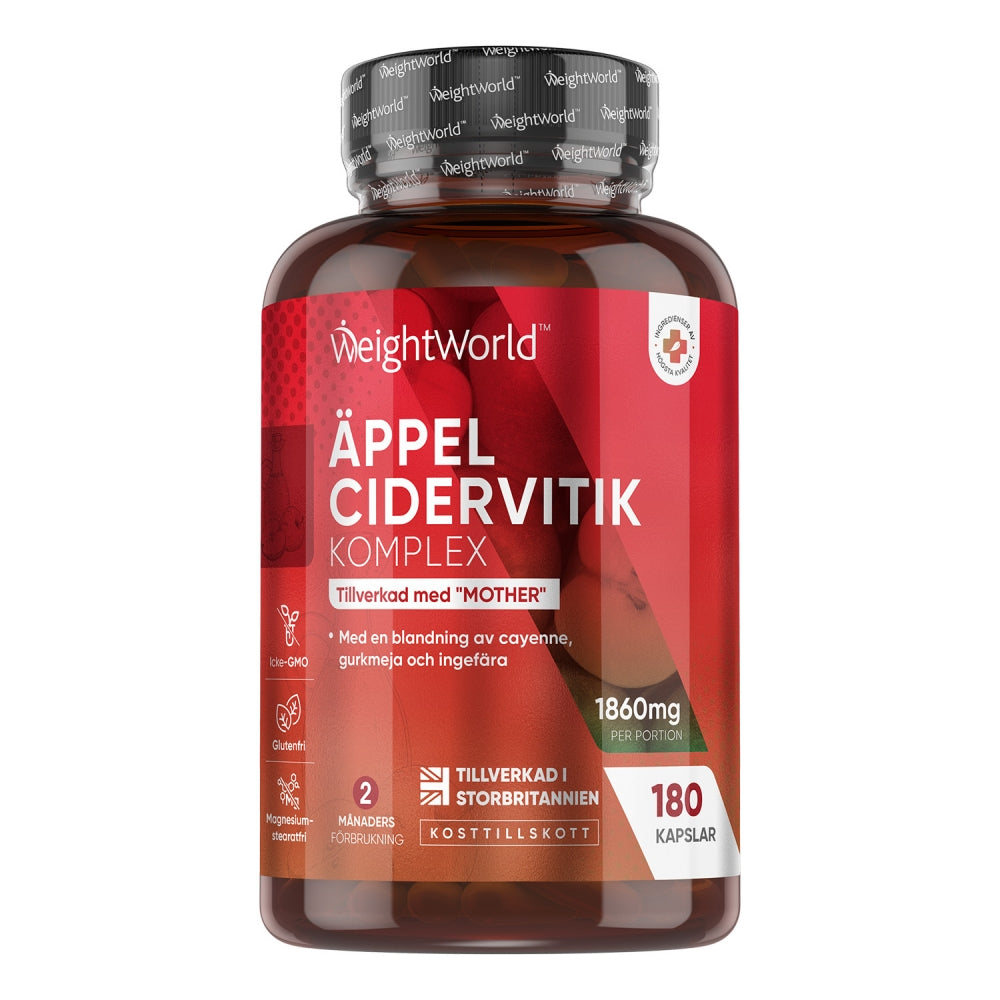 En burk med WeightWorlds Äppelcidervinäger Komplex