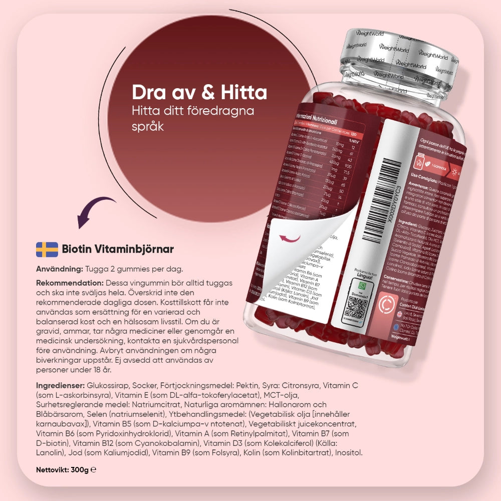 Köp Biotin Vingummin, 120 st | WeightWorld