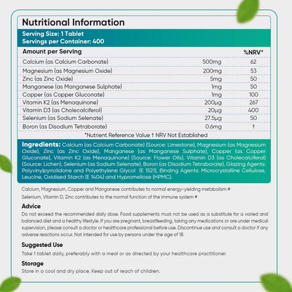 Kalcium tabletter från WeightWorld som innehåller magnesium, zink och vitamin D3