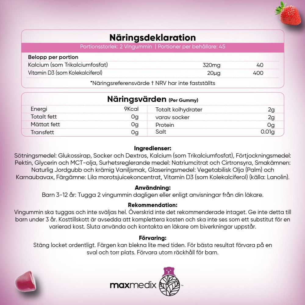Kalcium och Vitamin D3 Gummies