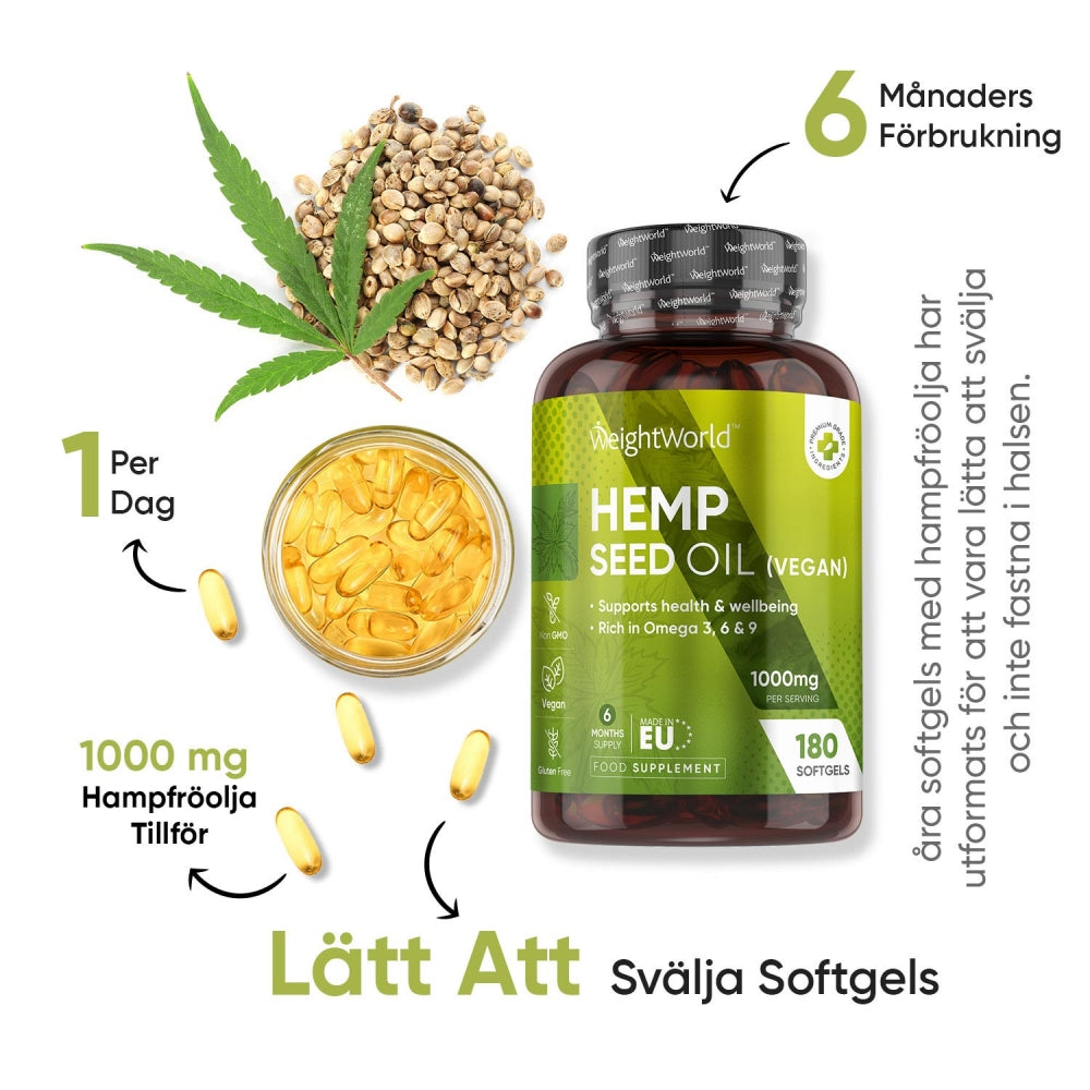 Hampafröolja kapslar som stöttar hjärnan och hjärtat