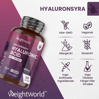 Hyaluronsyra kosttillskott för leder, hud och skelett