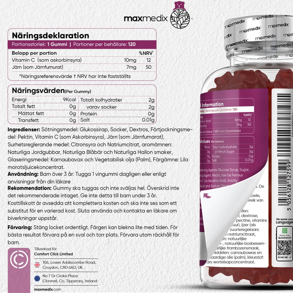 En bild på innehållsförteckningen för WeightWorlds Järn och vitamin C gummies