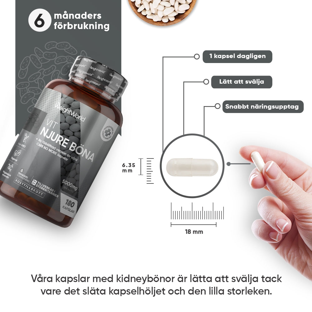 White Kidney Beans Extract 5000mg 180 Capsules