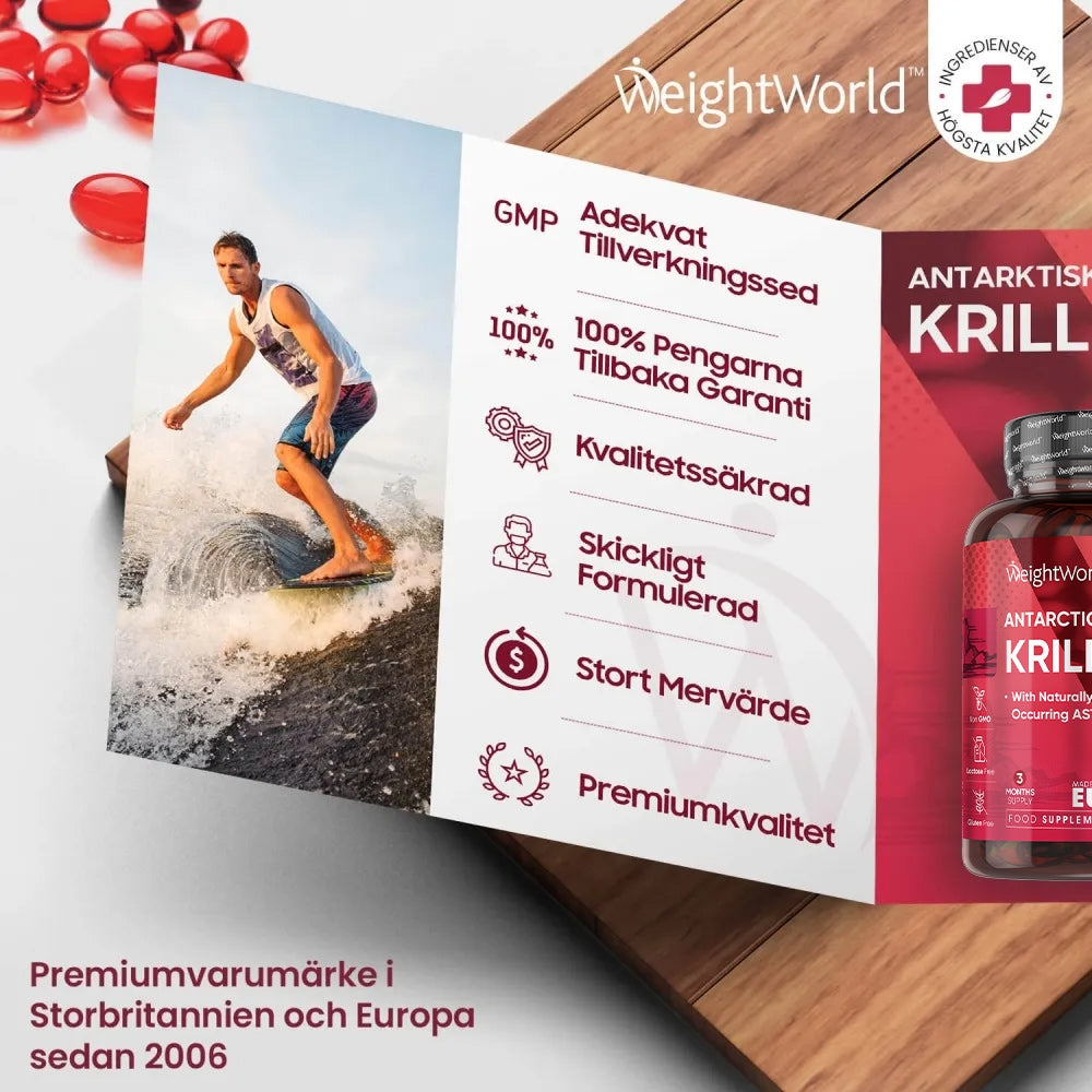 Antartic krill oil är helt naturligt och stöttar välmåendet