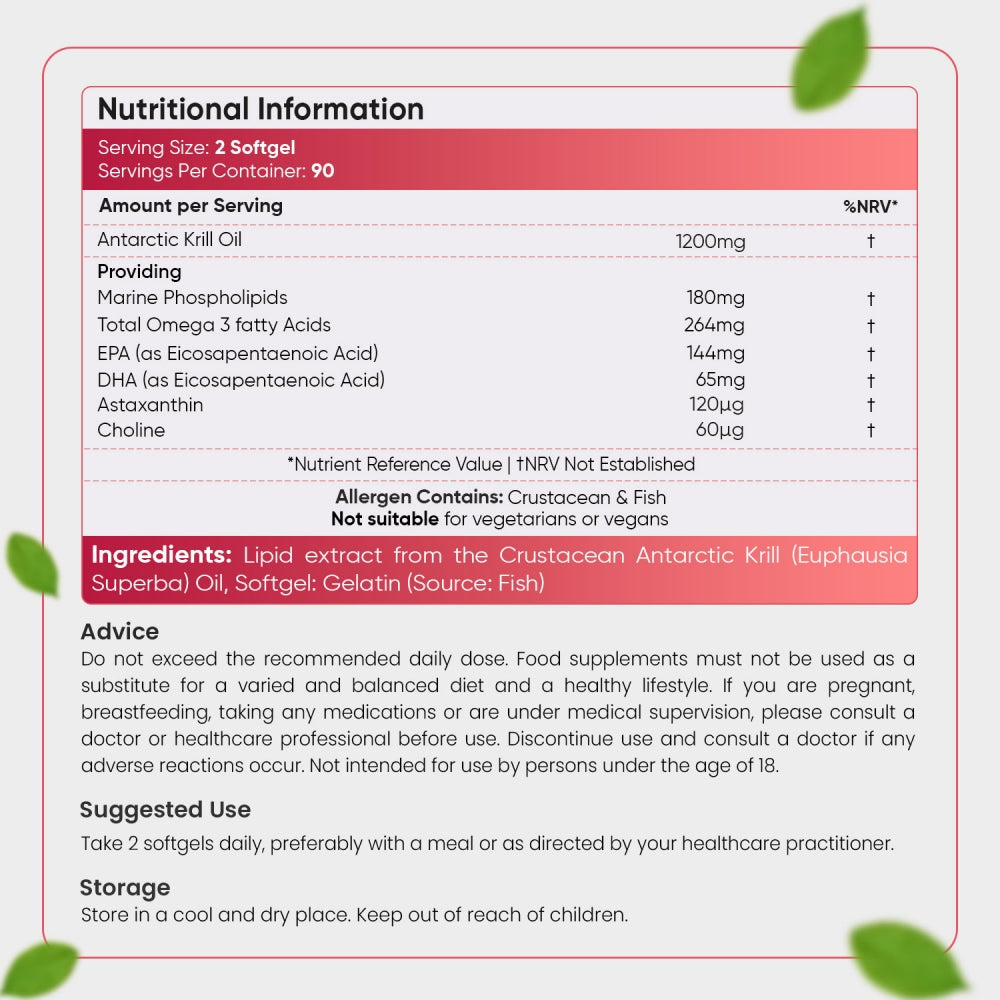 krillolja som är berikad med astaxanthin som är en kraftfull antioxidant