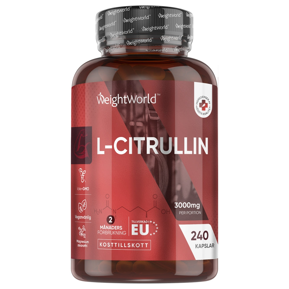 En burk med WeightWorlds L-Citrullin 3000 mg