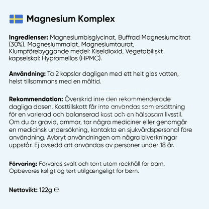 Magnesiumkomplex-kapslar: ingredienser och användning enligt etikett