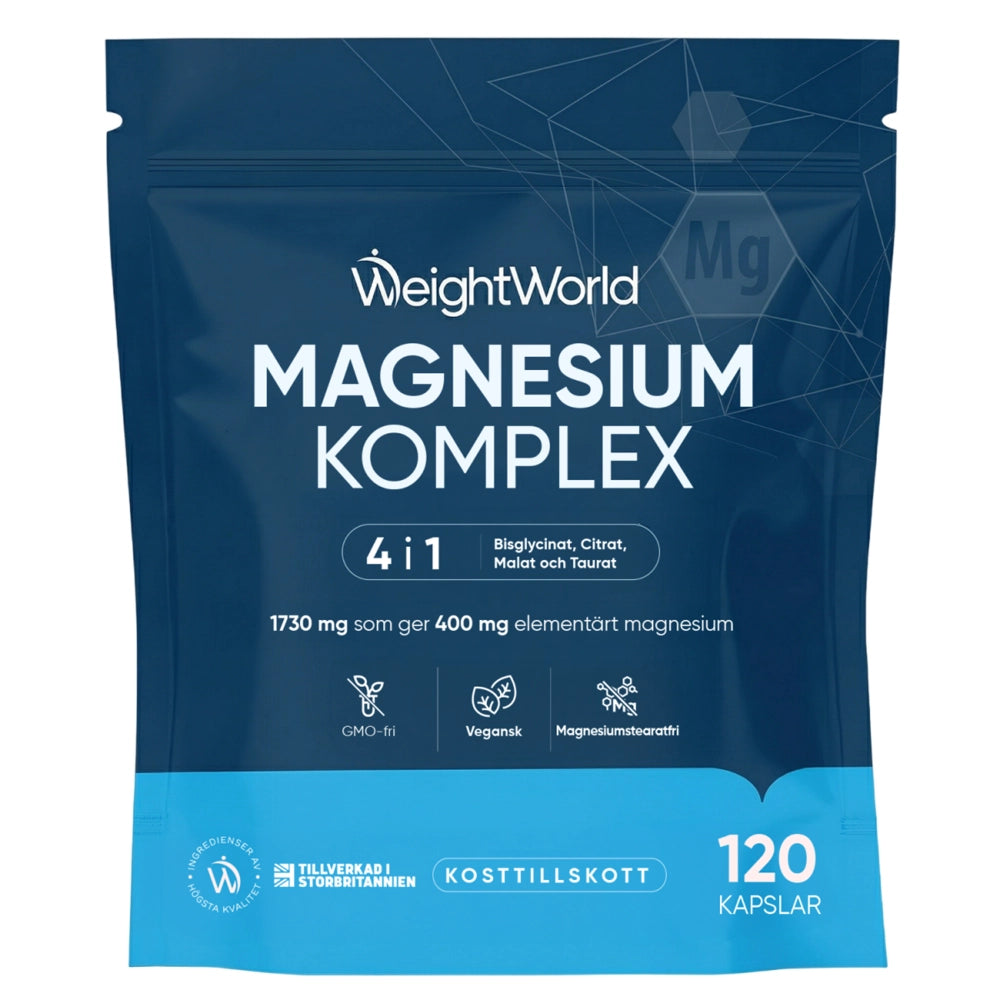 WeightWorld magnesiumkomplex-påse 4 i 1 med 120 kapslar