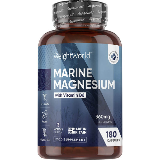 En burk med WeightWorlds Magnesium kapslar med vitamin B6