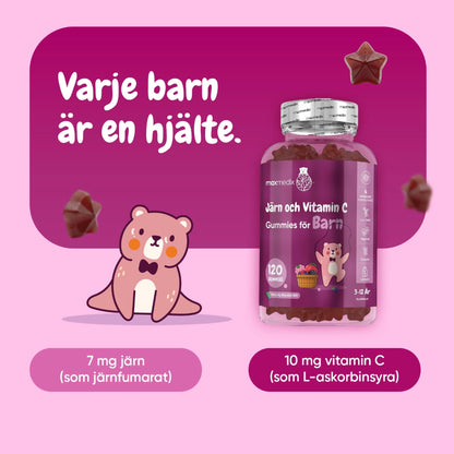 Järn och Vitamin C Gummies för barn