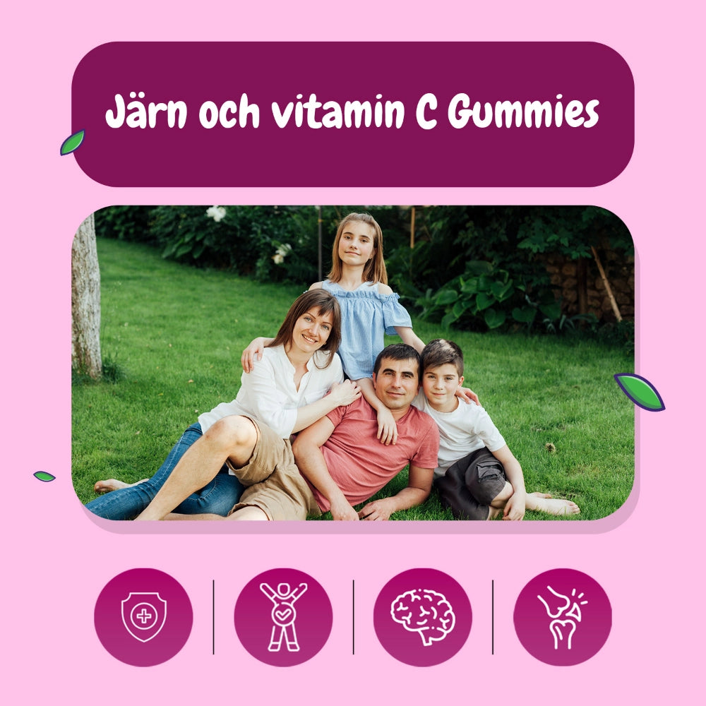 Järn och Vitamin C Gummies för barn
