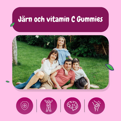 Järn och Vitamin C Gummies för barn