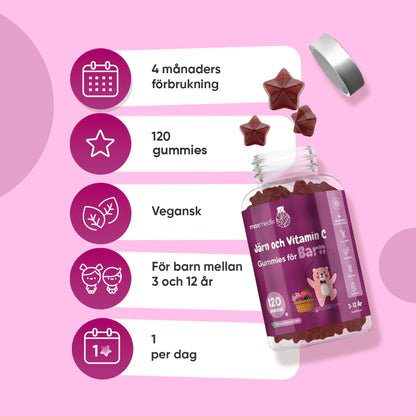 Järn och Vitamin C Gummies för barn