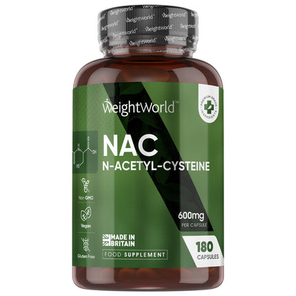En burk med WeightWorrlds N-acetylcystein (NAC)