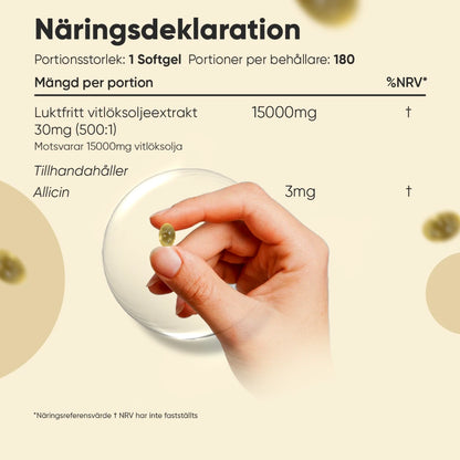 Luktfria Vitlökskapslar 15 000 mg
