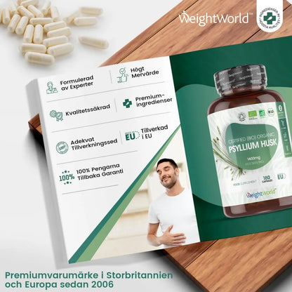 Superfood som är fylld med psyllium husk i lättsvalda kapslar