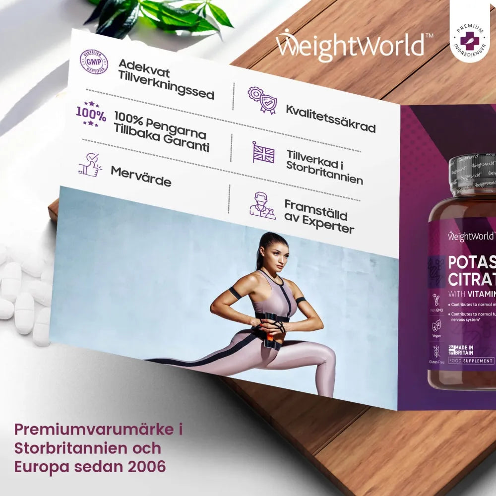 Billigt kalium tillskott som är berikat med vitamin C för välmåendet